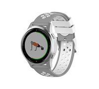 Wownadu Bracelet Quick Release 18mm Compatible pour Garmin Vivoactive 4S/ Vivomove 3S/ Venu 3S/ Venu 2S, Forerunner 255S/ 255S Music/ 265S Bracelets Gris Blanc Remplacement Silicone Sport Bands Strap