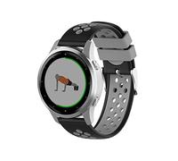 Wownadu Bracelet Quick Release 18mm Compatible pour Garmin Vivoactive 4S/ Vivomove 3S/ Venu 3S/ Venu 2S, Forerunner 255S/ 255S Music/ 265S Bracelets Gris Noir Remplacement Silicone Sport Bands Strap