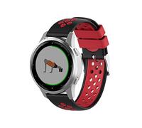Wownadu Bracelet Quick Release 18mm Compatible pour Garmin Vivoactive 4S/ Vivomove 3S/ Venu 3S/ Venu 2S, Forerunner 255S/ 255S Music/ 265S Bracelets Noir Rouge Remplacement Silicone Sport Bands Strap