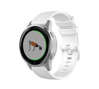 Wownadu Bracelet Quick Release 18mm Compatible pour Garmin Vivoactive 4S/ Vivomove 3S/ Venu 3S/ Venu 2S, Forerunner 255S/ 255S Music/ 265S Bracelets Blanc Remplacement Silicone Sport Bands Strap