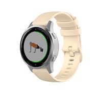 Wownadu Bracelet Quick Release 18mm Compatible pour Garmin Vivoactive 4S/ Vivomove 3S/ Venu 3S/ Venu 2S, Forerunner 255S/ 255S Music/ 265S Bracelets Beige Remplacement Silicone Sport Bands Strap