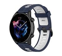 Wownadu Bracelet Quick Release 20mm Bracelet Compatible pour Garmin Vivoactive 5/3/3 Music, Venu/Venu 2 Plus, Venu Sq/Sq Music/Sq 2/Sq 2 Music Bracelets Bleu Blanc pour Vivomove 3/Trend/Sport/Style
