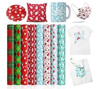 WOWOCUT - Lot de 8 feuilles d'encre de transfert infusible à carreaux Buffalo - 30,5 x 30,5 cm - Papier de sublimation pour sous-verres, tasses, t-shirts