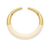 WOWORAMA Collier ras du cou épais avec breloques pour femme - Collier ras du cou à deux tons en métal mixte - Collier ras du cou lourd et audacieux à manchette ouverte - Colliers ras du cou en beige