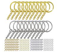 WOWOWO 220 pièces Porte-clés avec Anneaux de Saut à la chaîne vis épingles à Oeil Ensemble pour l'artisanat de Bricolage en résine