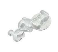 WOWOWO 3 pièces/Ensemble en Plastique 3D Mini Bowknot Forme Bricolage Fondant Plongeur emporte-pièce Cookie Tampon Moule Noeud Papillon Biscuit Cupcake Topper Moule Cuisson Outils de décoration