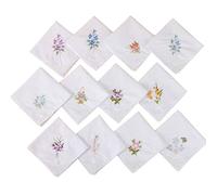 WOWOWO 3 pièces/Ensemble Femmes Basique Blanc Mouchoir Floral brodé Poche Hanky Papillon Dentelle Coton bébé Bavoirs Portable Serviette Serviette aléatoire