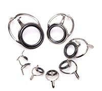 WOWOWO 8Pcs 6# - 30# Anneaux en Acier Inoxydable Anneaux de Canne à pêche Guides Conseils Kit de réparation de Ligne