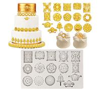 WOWOWO Baroque Fondant Moule médaillon Silicone Moule pour Bricolage Cuisson gâteau Cupcake décor