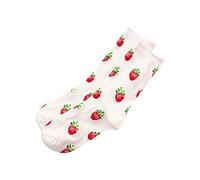 WOWOWO Femmes Chaussettes Mignon Doux drôle Mignon crème Couleur Bonbon Lait Fraise Chaussettes pour Fille Cadeau de noël