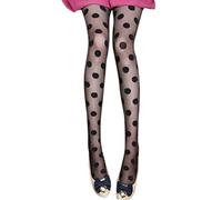 WOWOWO Femmes Collants Vintage Rétro Gros Pois Imprimé Bonneterie Collants Ultra-Mince Jacquard Cosplay Fête Lingerie Bas