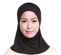 WOWOWO Femmes Hijab Coton Musulman Mini Hijab Tête Écharpe Couleur Unie Couverture Complète Capuchon Intérieur Wrap Châle Turban