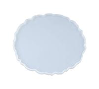 WOWOWO Moule en Silicone de coulée de Plateau Rond de Moule en résine époxy Cristal