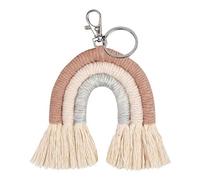 WOWOWO Tissage Arc-en-Ciel Porte-clés pour Femmes Gland macramé Porte-clés Porte-clés Bijoux