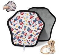 WowPrint American Independence Day Gant d'épilation pour chat et chien Gants électrostatiques réutilisables Brosse pour canapé, vêtements, tapis, meubles, siège de voiture
