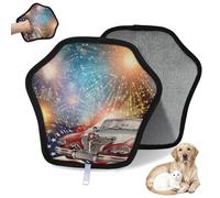 WowPrint American Memorial Day Old Car Lot de 2 gants d'épilation électrostatiques réutilisables pour animaux domestiques pour canapé, vêtements, tapis, meubles, siège de voiture