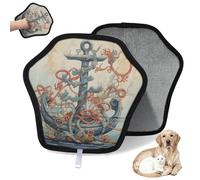 WowPrint Anchor Lot de 2 gants d'épilation vintage pour chat et chien - Réutilisables - Électrostatiques - Brosse pour canapé, vêtements, tapis, meubles, siège de voiture