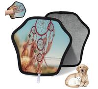 WowPrint Boho Dreamcatcher Gant d'épilation d'animaux pour chat et chien Gants électrostatiques réutilisables Brosse pour canapé, vêtements, tapis, meubles, siège de voiture 1 lot