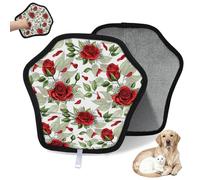 WowPrint Bouquets de roses rouges - Gant d'épilation pour chat et chien - Feuilles de rose - Réutilisables - Électrostatiques - Brosse pour canapé, vêtements, tapis, meubles, siège de voiture