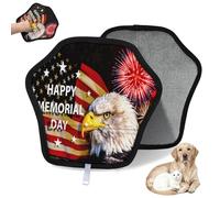 WowPrint Celebration Usa Memorial Day Lot de 2 gants d'épilation pour chat et chien avec aigle à tête blanche réutilisables électrostatiques Brosse pour canapé, vêtements, tapis, meubles, siège de