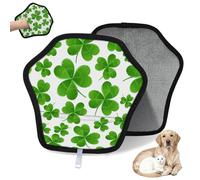 WowPrint Clover Leaves Gant d'épilation d'animaux domestiques pour chat et chien Gants électrostatiques réutilisables Brosse pour canapé, vêtements, tapis, meubles, siège de voiture