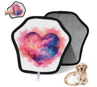WowPrint Color Heart Galaxy Nebula Gant d'épilation d'animaux pour chat et chien Gants électrostatiques réutilisables Brosse pour canapé, vêtements, tapis, meubles, siège de voiture