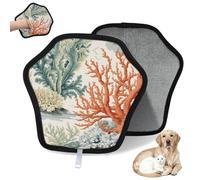 WowPrint Coral Design Gant d'épilation pour chat et chien - Réutilisable - Électrostatique - Brosse pour canapé, vêtements, tapis, meubles, siège de voiture