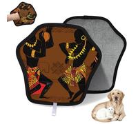 WowPrint Dancing Lot de 2 gants d'épilation ethnique papou pour chat et chien - Réutilisables - Électrostatiques - Brosse pour canapé, vêtements, tapis, meubles, siège de voiture