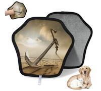 WowPrint Desert Anchor Lot de 2 gants d'épilation pour chat et chien Motif ancre électrostatique réutilisable Outil brosse pour canapé, vêtements, tapis, meubles, siège de voiture