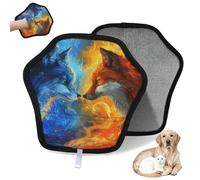 WowPrint Fire Wolf Gant d'épilation de poils d'animaux domestiques pour chat et chien - Gants électrostatiques réutilisables pour poils d'animaux domestiques - Outil de brosse pour canapé, vêtements
