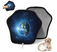 WowPrint Galaxy And Sun Earth Lot de 2 gants d'épilation pour chat et chien Motif Terre Terre réutilisables Gants électrostatiques Brosse pour canapé, vêtements, tapis, meubles, siège de voiture