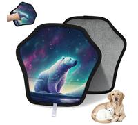 WowPrint Galaxy Aurora Lot de 2 gants d'épilation électrostatiques réutilisables pour animal domestique Motif ours polaire