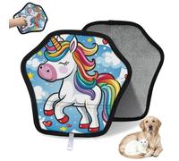WowPrint Gant d'épilation de chat et de chien avec motif licorne arc-en-ciel - Réutilisables - Électrostatiques - Brosse pour canapé, vêtements, tapis, meubles, siège de voiture