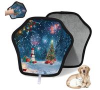 WowPrint Gant d'épilation de chat et de chien de dessin animé Merry Christmas - Réutilisables - Électrostatiques - Brosse pour canapé, vêtements, tapis, meubles, siège de voiture