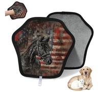 WowPrint Gant d'épilation de cheval drapeau américain pour chat et chien - Gants électrostatiques réutilisables pour poils d'animaux domestiques - Outil de brosse pour canapé, vêtements, tapis