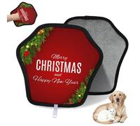 WowPrint Gant d'épilation de feuilles de pin de Noël pour chat, chien, Nouvel An, Noël, réutilisables, électrostatiques, brosse pour canapé, vêtements, tapis, meubles, siège de voiture