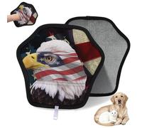 WowPrint Gant d'épilation électrostatique réutilisable pour animal domestique, motif drapeau de l'aigle à tête blanche américain, brosse pour canapé, vêtements, tapis, meubles, siège de voiture