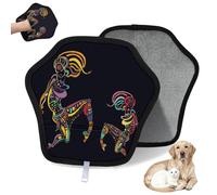 WowPrint Gant d'épilation pour animal domestique africain ethnique pour chat, chien, hippie femme, réutilisable, électrostatique, brosse pour canapé, vêtements, tapis, meubles, siège de voiture