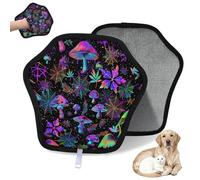 WowPrint Gant d'épilation pour chat et chien en forme de champignons, toiles d'araignée, feuilles, réutilisables, électrostatiques, brosse pour canapé, vêtements, tapis, meubles, siège de voiture