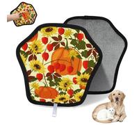 WowPrint Gant d'épilation pour chat et chien - Feuilles de tournesol d'automne - Réutilisables - Électrostatiques - Brosse pour canapé, vêtements, tapis, meubles, siège de voiture