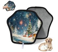WowPrint Gant d'épilation pour chat et chien Motif Merry Christmas Gants électrostatiques réutilisables Brosse pour canapé, vêtements, tapis, meubles, siège de voiture