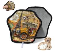 WowPrint Gant d'épilation vintage Paris pour chat et chien - Gants électrostatiques réutilisables pour poils d'animaux domestiques - Outil de brosse pour canapé, vêtements, tapis, meubles, siège de