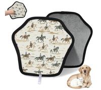WowPrint Gant d'épilation vintage Western Cowboys pour chat et chien - Réutilisables - Électrostatiques - Brosse pour canapé, vêtements, tapis, meubles, siège de voiture