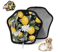WowPrint Gants d'épilation de fleurs, feuilles de citron, pour chat et chien, réutilisables, électrostatiques, pour poils d'animaux domestiques, outil de brosse pour canapé, vêtements, tapis, meubles