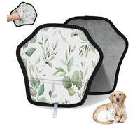 WowPrint Gants d'épilation pour chat et chien avec imprimé feuilles d'eucalyptus - Réutilisables - Électrostatiques - Brosse pour canapé, vêtements, tapis, meubles, siège de voiture