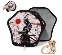 WowPrint Japan Red Sun Warrior Lot de 2 gants d'épilation pour chat et chien - Gants électrostatiques réutilisables pour poils d'animaux domestiques - Outil de brosse pour canapé, vêtements, tapis