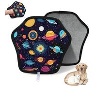 WowPrint Lot de 2 gants d'épilation colorés pour chat et chien, motif galaxie planète, réutilisable, électrostatique, brosse pour canapé, vêtements, tapis, meubles, siège de voiture