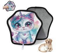 WowPrint Lot de 2 gants d'épilation de chat et de chat en forme de licorne - Réutilisables - Électrostatiques - Brosse pour canapé, vêtements, tapis, meubles, siège de voiture