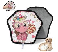 WowPrint Lot de 2 gants d'épilation de chat et de chien, motif licorne mignonne, réutilisable, électrostatique, brosse pour canapé, vêtements, tapis, meubles, siège de voiture