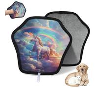 WowPrint Lot de 2 gants d'épilation de cheval arc-en-ciel licorne pour chat et chien, réutilisables, électrostatiques, brosse pour canapé, vêtements, tapis, meubles, siège de voiture